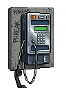 Pixel art payphone with PHREAK scrawled on the side